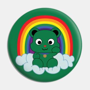 Rainbow Mankei Kuma Dark Outline Pin
