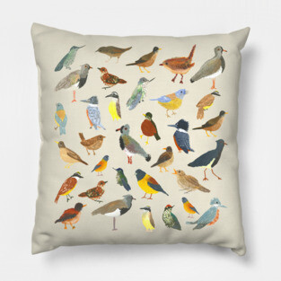 Great collection of birds illustrations Pillow