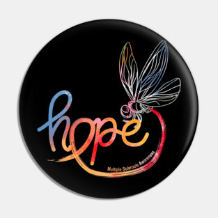 Hope Multiple Sclerosis Awareness Dragonfly Pin