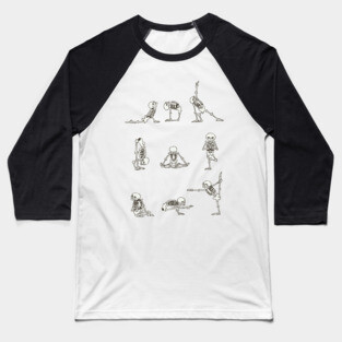 Skeleton Yoga Baseball T-Shirt