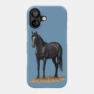 Beautiful Black Quarter Horse Stallion Phone Case