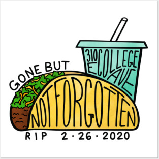 Penn State Taco Bell RIP Posters and Art