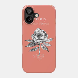 Peony - Latin Name - Botanical illustration 1. Phone Case