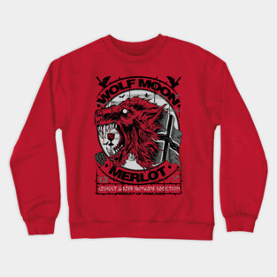 "WOLF MOON MERLOT" RED Crewneck Sweatshirt