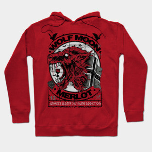 "WOLF MOON MERLOT" RED Hoodie