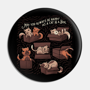 May You Always Be Happy cs a Cat in a Box Funny Cats Pin
