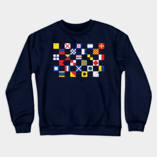 Nautical Flag Pattern Crewneck Sweatshirt