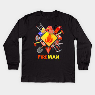 Fire safety Firefighter Fire Extinguishers fireman Kids Long Sleeve T-Shirt