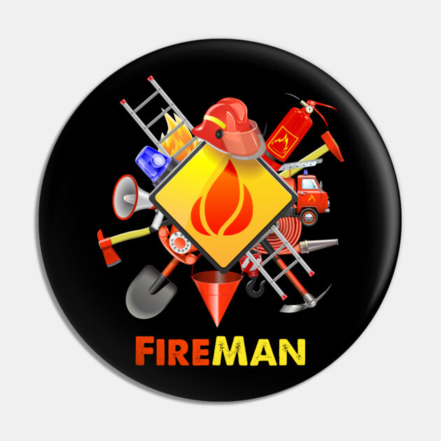 Fire safety Firefighter Fire Extinguishers fireman Pin by DrollDrifter