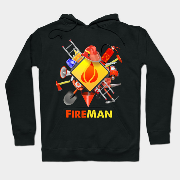 Fire safety Firefighter Fire Extinguishers fireman Hoodie by DrollDrifter
