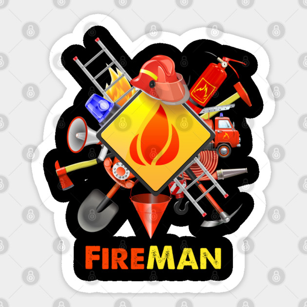 Fire safety Firefighter Fire Extinguishers fireman Sticker by DrollDrifters