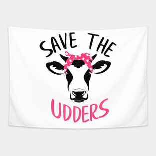 Save The Udders Cow Breast Cancer Awareness Tapestry