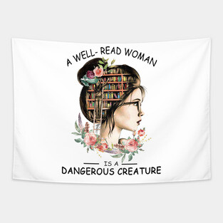 Feminist Dangerous Well-Read Woman Book Tapestry