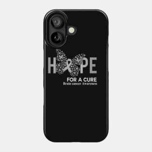 Hope For A Cure Butterfly Gift Brain cancer Phone Case