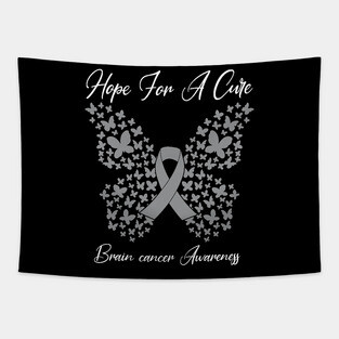 Hope For A Cure  Butterfly Gift  Brain cancer 3 Tapestry