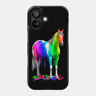 Colorful Rainbow Paint Horse Phone Case