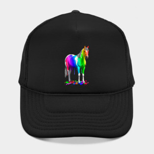 Colorful Rainbow Paint Horse Hat