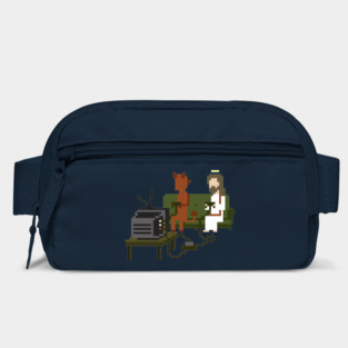 Jesus and Devil Playing Video Games Pixel Art Bag