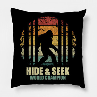 Sasquatch bigfoot Hide seek world champion Bigfoot Retro Gift Pillow