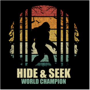 Sasquatch bigfoot Hide seek world champion Bigfoot Retro Gift Posters and Art