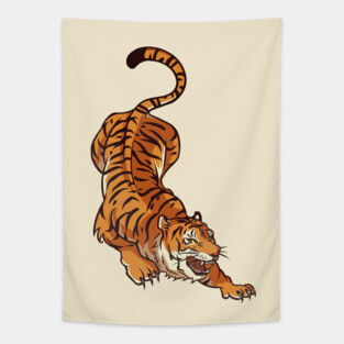 Tiger Ambush Tapestry