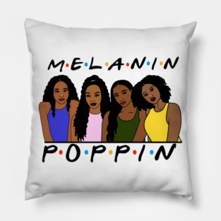 Melanin Women Poppin, Afro Black Girl Magic Pillow