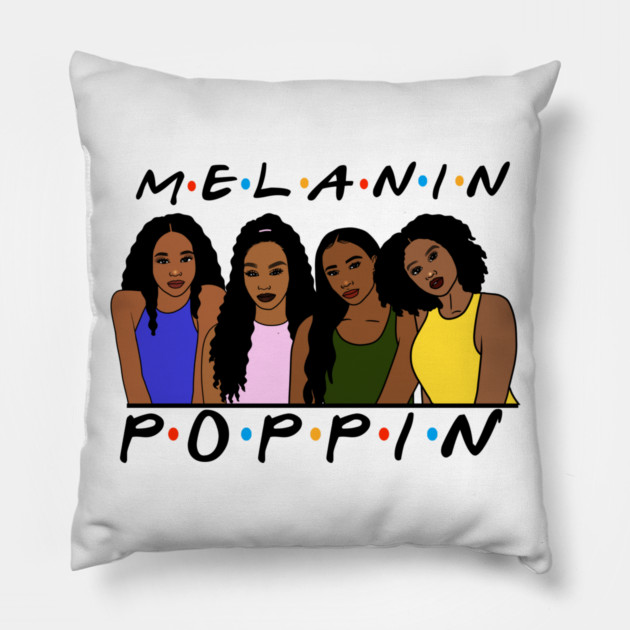 Melanin Women Poppin, Afro Black Girl Magic Pillow by logiamerch