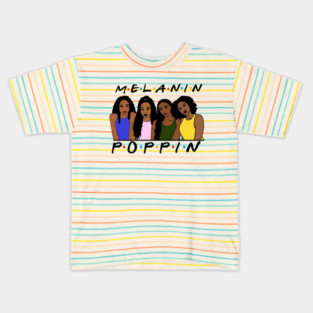 Melanin Women Poppin, Afro Black Girl Magic Kids T-Shirt