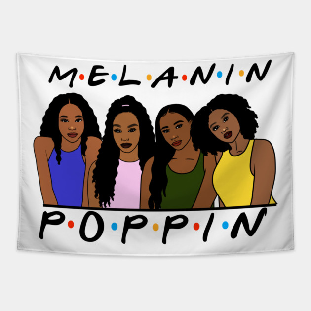 Melanin Women Poppin, Afro Black Girl Magic Tapestry by logiamerch