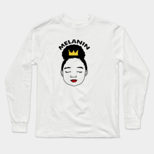 Melanin Afro Girl Birthday, Proud African Long Sleeve T-Shirt