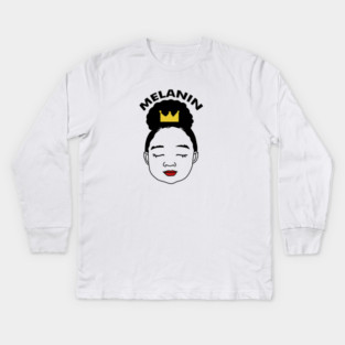 Melanin Afro Girl Birthday, Proud African Kids Long Sleeve T-Shirt