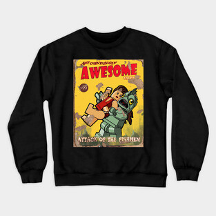 LEGO Fallout "Attack of the Fishmen" Magazine Cover Crewneck Sweatshirt
