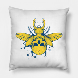 Yellow beetle Pillow