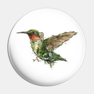 Ruby Throated Hummingbird Pin