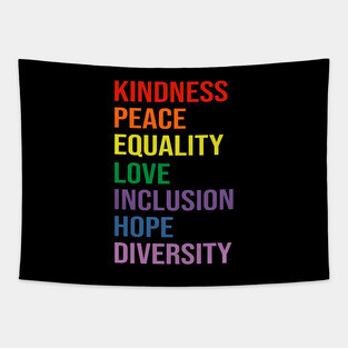 love peace equality inclusion kindness Tapestry