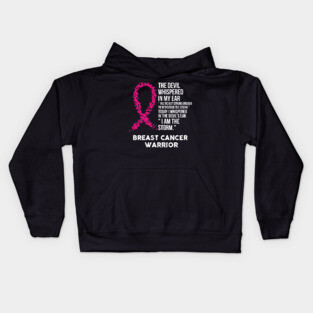 The Devil- Breast cancer Awareness Support Ribbon Kids Hoodie