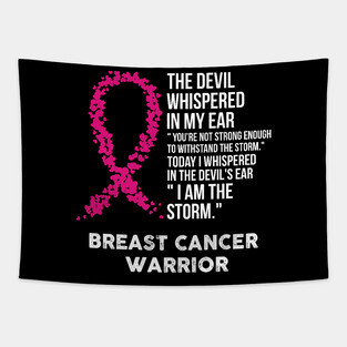 The Devil- Breast cancer Awareness Support Ribbon Tapestry