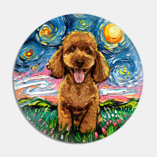 Apricot Poodle Night Pin