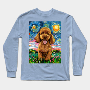 Apricot Poodle Night Long Sleeve T-Shirt