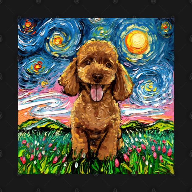 Apricot Poodle Night by sagittariusgallery