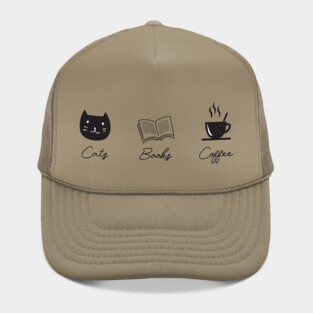 Cats Books Coffee Hat