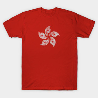 Hong Kong Flag Distressed T-Shirt