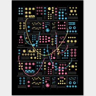Modular Synthesizer Synthwave Posters and Art