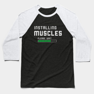 Funny Gym Muscle T-Shirt Baseball T-Shirt