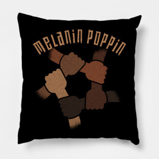 Melanin Poppin black hands holding together BLM Pillow