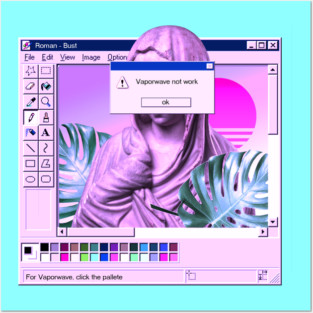 Vaporwave Roman Bust Posters and Art