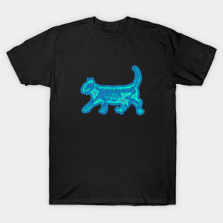 Kitty Cat Skeleton Illustration, XRAY T-Shirt
