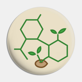 CBD Molecule Cannabis Sprout Pin