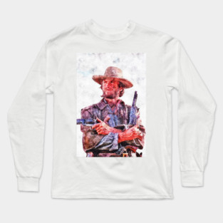 ✪ A Tribute to Clint Eastwood ✪ Watercolor Portrait Long Sleeve T-Shirt