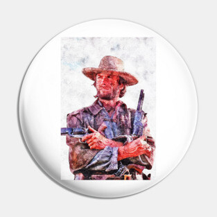 ✪ A Tribute to Clint Eastwood ✪ Watercolor Portrait Pin